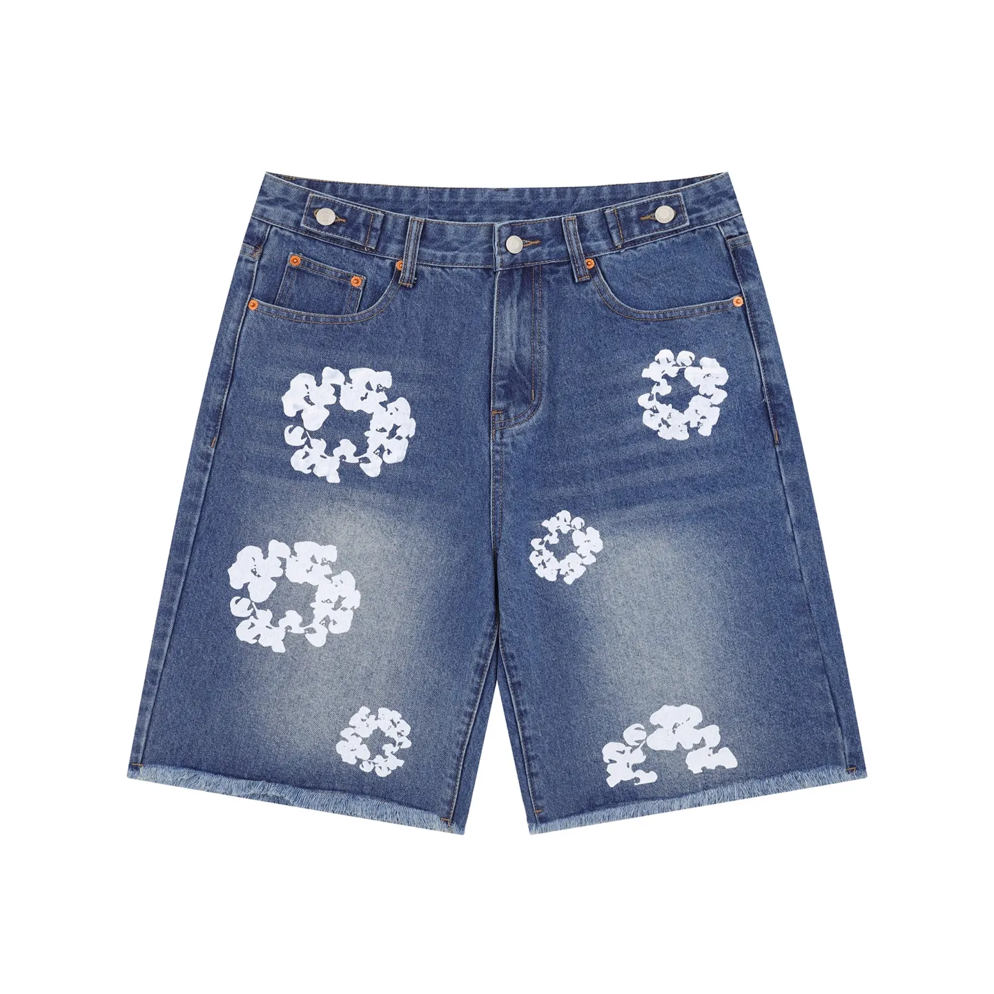 D115# P160 Denim Tears Kapok printed high-quality denim shorts. The official website has the most complete version and color matching, 6 colors! ! !  color: dark blue, light blue, retro blue, denim blue, black, white size: 30 32 34 36